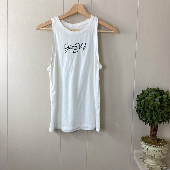 Nike White Just Do It Tank Top Size X-Small - Picture 6 of 6